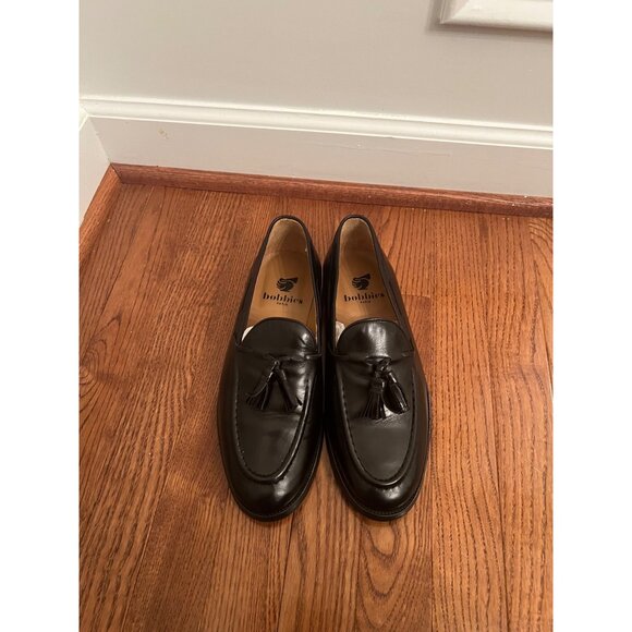 Bobbies Mens Black Leather Tassel Loafers Size‎ 40 main image 5